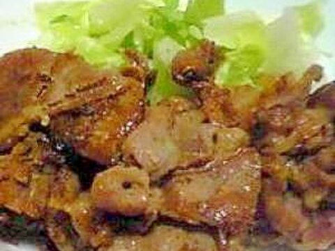 酒の肴：豚肉のしょうが味噌炒め